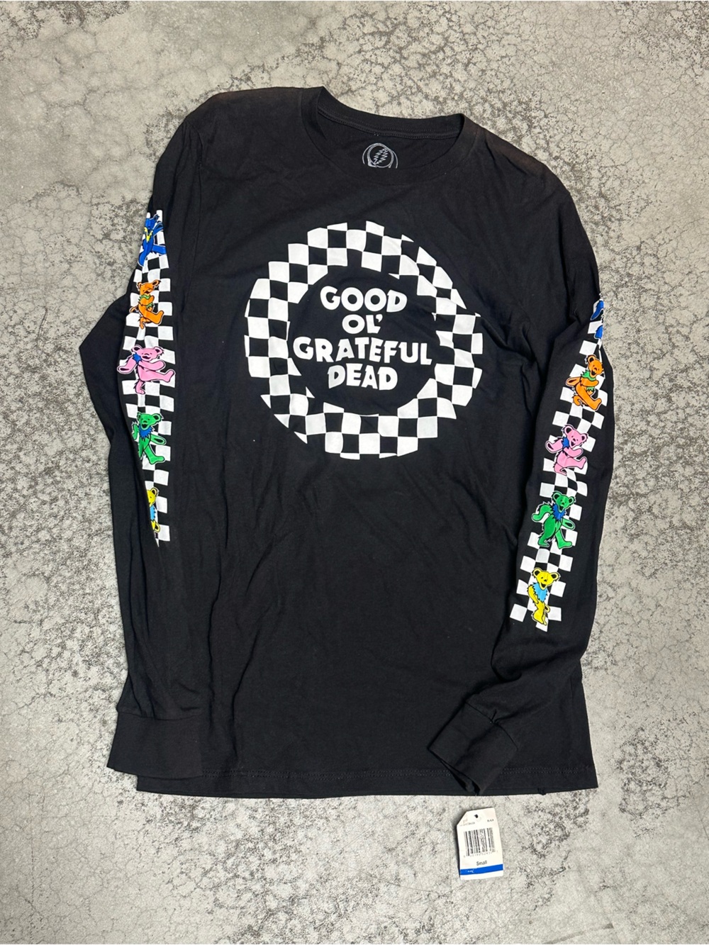 The Grateful Dead Longsleeve Dancing Bears Chekered Size Small New